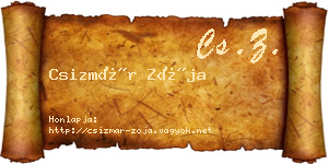 Csizmár Zója névjegykártya